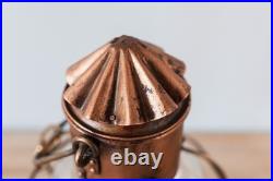 Lampe Lanterne Vintage Marine en Cuivre et en Verre Style 19ème Siècle