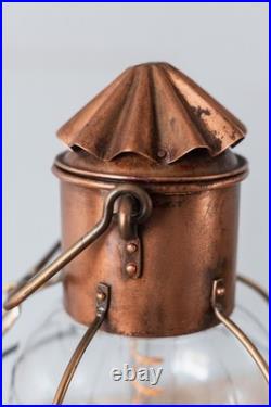 Lampe Lanterne Vintage Marine en Cuivre et en Verre Style 19ème Siècle