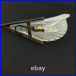 Lampe Murale Art Déco Vintage Original 1930, 1 Lumière, Verre Métal