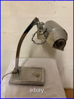 Lampe Pirouet Art Deco En Chrome Orientable Années 30 Lampe De Banquier Bureau