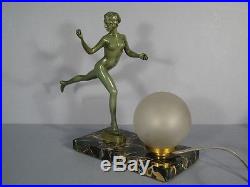 Lampe Sculpture Art Deco Style Guerbe Le Faguays / Lampe Femme Nue Art Deco