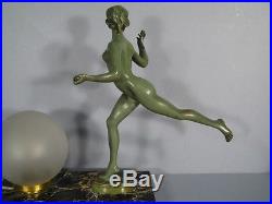 Lampe Sculpture Art Deco Style Guerbe Le Faguays / Lampe Femme Nue Art Deco