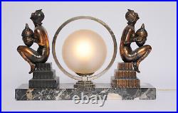 Lampe Sculpture Art Deco dans le style de Georges Duvernet