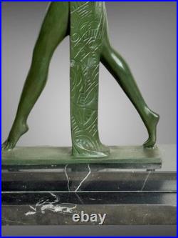 Lampe Sculpture Éclairante Époque Art Déco En Fonte D Art Danseuse Espagnole
