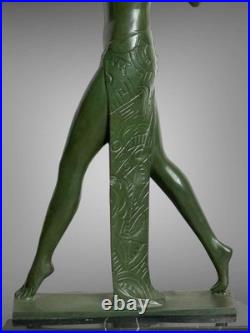 Lampe Sculpture Éclairante Époque Art Déco En Fonte D Art Danseuse Espagnole