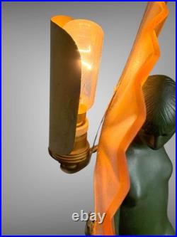 Lampe Sculpture Éclairante Époque Art Déco En Fonte D Art Danseuse Espagnole
