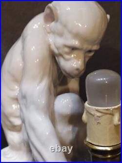 Lampe Singe Porcelaine Gebruder Heubach Veilleuse Statue Art Déco Ancienne
