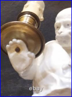 Lampe Singe Porcelaine Gebruder Heubach Veilleuse Statue Art Déco Ancienne
