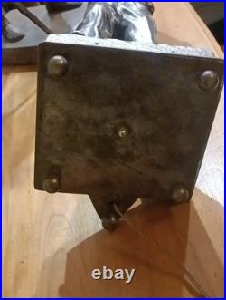 Lampe Statue Bouliste en Métal Argenté Oscar Ruffony Art Déco