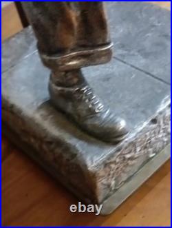 Lampe Statue Bouliste en Métal Argenté Oscar Ruffony Art Déco