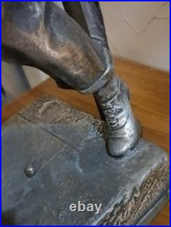 Lampe Statue Bouliste en Métal Argenté Oscar Ruffony Art Déco