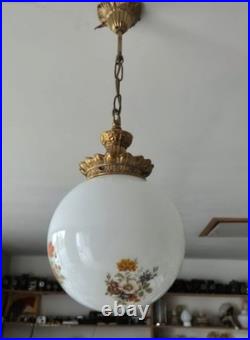 Lampe Suspension En Verre Massive Art Déco