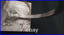 Lampe Veilleuse Art Deco Abat Jour Bombe Gris Et Blanc -support Marbre