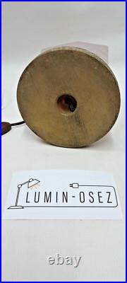 Lampe Veilleuse Art Déco Globe Verre Soufflé Moulé Marbré Mauve