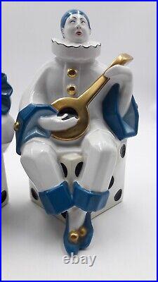 Lampe Veilleuse Pierrot Et Colombine Art Deco Porcelaine Limoges Serpaut