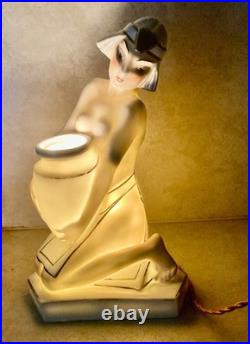 Lampe Veilleuse art déco, signée ARMAND GODARD & ALADIN FRANCE- modèle RARE