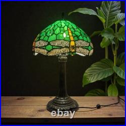 Lampe Verte Art Déco vitrail façon Tiffany