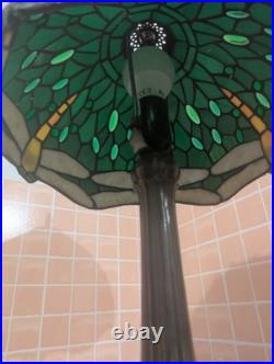 Lampe Verte Art Déco vitrail façon Tiffany