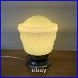 Lampe Vintage 1930 Globe Opaline Thabur Vert Art Deco