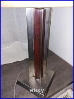 Lampe à Poser vintage ART DECO Style ROMEO REGA Altuglas Et Chrome SUPERBE