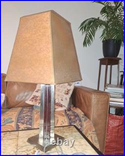 Lampe à Poser vintage ART DECO Style ROMEO REGA Altuglas Et Chrome SUPERBE