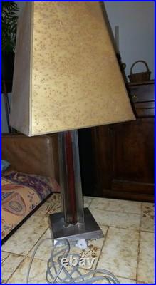 Lampe à Poser vintage ART DECO Style ROMEO REGA Altuglas Et Chrome SUPERBE