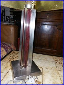 Lampe à Poser vintage ART DECO Style ROMEO REGA Altuglas Et Chrome SUPERBE