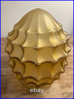 Lampe à suspension Art Déco en verre et cuivre Longueur 45 diametre 24