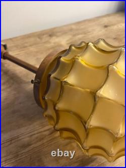 Lampe à suspension Art Déco en verre et cuivre Longueur 45 diametre 24