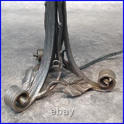 Lampe ancienne en fer forgé signée M. VOUTIER art déco ref AP188