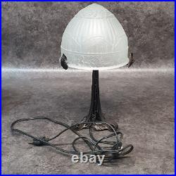 Lampe ancienne en fer forgé signée M. VOUTIER art déco ref AP188