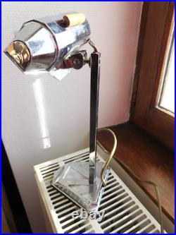 Lampe ancienne pirouett, art déco en métal chrome