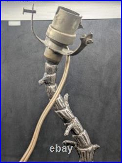 Lampe ancienne régule lion Art Nouveau vers 1900 pied animalier naturaliste déco