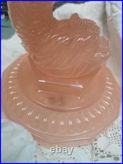 Lampe art deco1920 a 40 verre moulé rose tres belle tulipe 28x19 elec ok, envoi