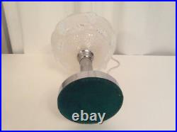 Lampe art déco 1930 1940 moderniste chrome coupelle Ezan opalescente