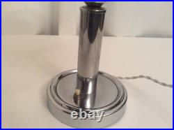 Lampe art déco 1930 1940 moderniste chrome coupelle Ezan opalescente