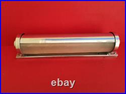 Lampe art deco 1930 Déflecteur et pied métal chromé Tube en verre dépoli 32 cms