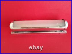 Lampe art deco 1930 Déflecteur et pied métal chromé Tube en verre dépoli 32 cms