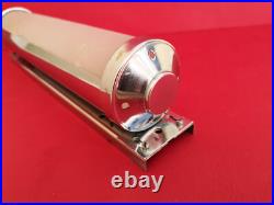 Lampe art deco 1930 Déflecteur et pied métal chromé Tube en verre dépoli 32 cms
