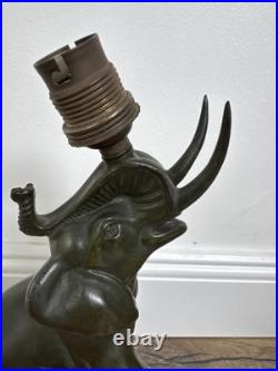 Lampe art deco Éléphant Régule Marbre Signé PERRINA