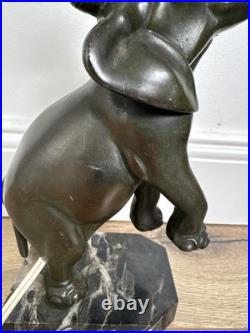 Lampe art deco Éléphant Régule Marbre Signé PERRINA