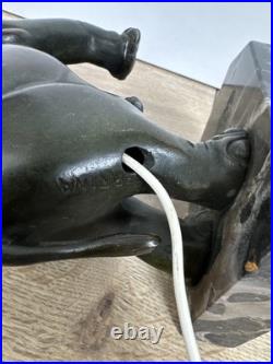 Lampe art deco Éléphant Régule Marbre Signé PERRINA