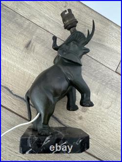 Lampe art deco Éléphant Régule Marbre Signé PERRINA