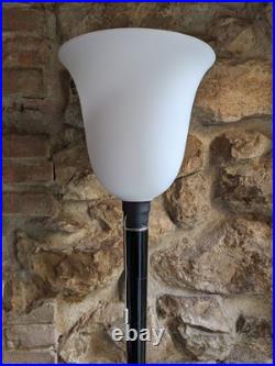 Lampe art déco MAZDA LITA en acier LAQUÉ NOIRE craquelé écaille en parfait état