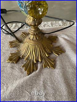 Lampe art déco Murano bronze et verre vintage de style art nouveau
