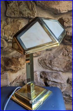 Lampe art déco PIROUETT de direction en laiton poli avec verres en albatrinne co