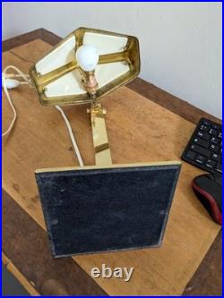 Lampe art déco PIROUETT de direction en laiton poli avec verres en albatrinne co