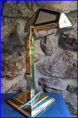 Lampe art déco PIROUETT de direction en laiton poli avec verres en albatrinne co