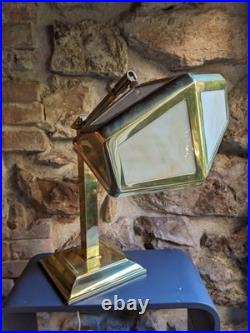 Lampe art déco PIROUETT de direction en laiton poli avec verres en albatrinne co