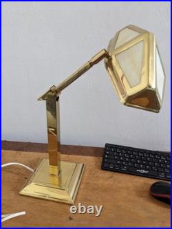 Lampe art déco PIROUETT de direction en laiton poli avec verres en albatrinne co